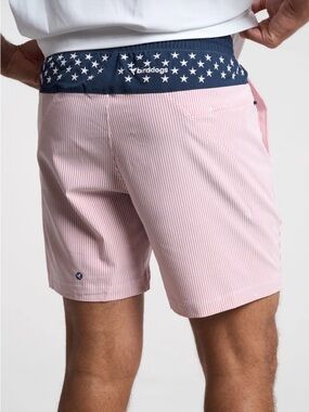Birddogs S.S. Tuddys Red Seersucker gym Shorts lined